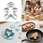 3’lü Adam Kurabiye Kalıbı Seti – Paslanmaz Çelik Gingerbread Figür Hamur Kesici