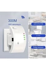 300Mbps Wi-Fi Sinyal Güçlendirici - 2.4G Wi-Fi Tekrarlayıcı Geniş Menzilli Beyaz REPEATER