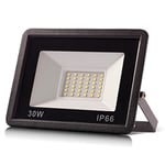 30W LED spot, dış mekan 3000lm LED duvar spot lambası, dış mekan spot ışığı, soğuk beyaz 6000 K su geçirmez IP66 LED ışıklı spot, atölye garaj bahçe için