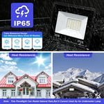 30W LED spot, dış mekan 3000lm LED duvar spot lambası, dış mekan spot ışığı, soğuk beyaz 6000 K su geçirmez IP66 LED ışıklı spot, atölye garaj bahçe için