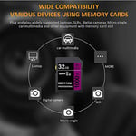 32 GB Hafıza Kartı, Professional 1000 x Sınıf 10 Kart U3 Hafıza Kartı Uyumlu Bilgisayar Kameraları ve Video Kameralar, 95 MB/sn'ye kadar Kamera Hafıza Kartı, Mor/Siyah