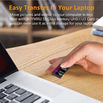 32 GB Hafıza Kartı, Professional 1000 x Sınıf 10 Kart U3 Hafıza Kartı Uyumlu Bilgisayar Kameraları ve Video Kameralar, 95 MB/sn'ye kadar Kamera Hafıza Kartı, Mor/Siyah