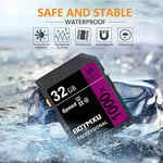 32 GB Hafıza Kartı, Professional 1000 x Sınıf 10 Kart U3 Hafıza Kartı Uyumlu Bilgisayar Kameraları ve Video Kameralar, 95 MB/sn'ye kadar Kamera Hafıza Kartı, Mor/Siyah