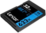 32GB Lexar Professional 633x SDHC UHS-I cards, up to 95MB/s read 20MB/s write C10 V10 U1