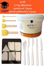 3,5 kg ARTDECO rölyef pasta spatula seti 5 parça plastik şekillendirici 6 parça rölyef macunu seti
