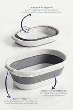 38 Litre Katlanabilir Silikon Çamaşır Sepeti Akordiyon Katlanır Sele Yer Kaplamayan Taşınabilir Ergonomik Kulplu Dayanıklı ve Hafif Depolama Sepeti Banyo ve Ev Kullanı - Seçenekler: 25 LİTRE, 38 LİTRE
