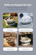 38 Litre Katlanabilir Silikon Çamaşır Sepeti Akordiyon Katlanır Sele Yer Kaplamayan Taşınabilir Ergonomik Kulplu Dayanıklı ve Hafif Depolama Sepeti Banyo ve Ev Kullanı - Seçenekler: 25 LİTRE, 38 LİTRE