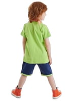 3D Yeşil Korsan Çocuk T-shirt Şort Bandana Takım