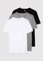 3lü Bisiklet Yaka Erkek Basic Tişört Slim Fit/Dar Kesim 0611784-900