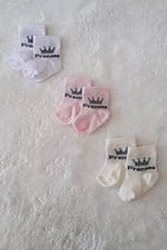 3lü Kız Erkek Bebek Yenidoğan Çorap Pamuklu Likralı Esnek
