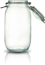 3'lü Korken Kavanoz 2000 ml Vakumlu Kilitli Cam Saklama Kavanozu