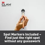 3M CLAW (TM) 29,5 kg. Spot İşaretleyicili Alçıpan Resim Askısı, Oda Dekoru ve Ofis Dekoru için Ağır Asma Çözümü, Aynalar veya Büyük Sanat - 3'lü Paket