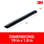 3M Klavyeler için Jel Bilek Desteği, Yatıştırıcı 3M Jel Teknolojisi ve Tüm Gün Rahatlık ve Destek için Saten Pürüzsüz Kapak, Dayanıklı ve Temizlemesi Kolay, 19 inç, Siyah (WR85B)