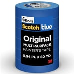 3M Painter's Tape, Multi-Use, .94 inç by 60-Yard, 6 Rulo
