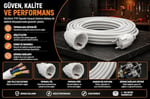 3x2.5mm TTR Tekli Beyaz Topraklı Kauçuk Uzatma Kablosu (15 METRE) - Seçenekler: 1 METRE, 2 METRE, 3 METRE, 4 METRE, 5 METRE, 10 METRE...