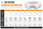 3x2.5mm TTR Tekli Beyaz Topraklı Kauçuk Uzatma Kablosu (15 METRE) - Seçenekler: 1 METRE, 2 METRE, 3 METRE, 4 METRE, 5 METRE, 10 METRE...