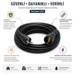 3x2.5mm TTR Topraklı Siyah Kauçuk Seyyar Uzatma Kablosu (20 METRE) - Seçenekler: 1 METRE, 2 METRE, 3 METRE, 4 METRE, 5 METRE, 10 METRE...