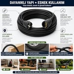 3x2.5mm TTR Topraklı Siyah Kauçuk Seyyar Uzatma Kablosu (20 METRE) - Seçenekler: 1 METRE, 2 METRE, 3 METRE, 4 METRE, 5 METRE, 10 METRE...