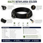 3x2.5mm TTR Topraklı Siyah Kauçuk Seyyar Uzatma Kablosu (20 METRE) - Seçenekler: 1 METRE, 2 METRE, 3 METRE, 4 METRE, 5 METRE, 10 METRE...