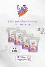 4 AL 3 ÖDE Lux Kare Bebe Temizleme Pamuğu 60' lı, Kulak Çubuğu Hediyeli