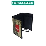 4 Göz İç Fermuarlı Cırt Kapamalı Boyun Asmalı Asker Cüzdanı Türkiye Bayrak Desen - FC616