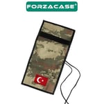 4 Göz İç Fermuarlı Cırt Kapamalı Boyun Asmalı Asker Cüzdanı Türkiye Bayrak Desen - FC616