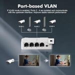 4 Portlu PoE Genişletici, 3 PoE Çıkışında 1 PoE, IEEE802.3af/PoE Powered Geçiş Anahtarı, 100Mbps Ethernet, DIN Ray ve Duvara Montaj