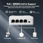 4 Portlu PoE Genişletici, 3 PoE Çıkışında 1 PoE, IEEE802.3af/PoE Powered Geçiş Anahtarı, 100Mbps Ethernet, DIN Ray ve Duvara Montaj