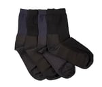 4 Set, Çift Taban Takviyeli Pamuk Siyah ve Lacivert Kadın Çorap, Cordura Elyaf ile 20 Kat Daha Fazla Dayanıklık, Yürüyüş ve Koşu Çorabı