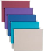 4 x Smead askılı file Folder with Tab, 1/5-Cut Adjustable Tab, Letter size, çeşitli Jewel Tone Colors, 25 Box (64056) by Smead