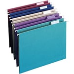 4 x Smead askılı file Folder with Tab, 1/5-Cut Adjustable Tab, Letter size, çeşitli Jewel Tone Colors, 25 Box (64056) by Smead