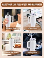 40 oz Bardak Kapağı Değiştirme, 40 oz Tumbler Flip Hasır Kapak Stanley Adventure Quencher Seyahat Tumbler 40 oz, Stanley Yedek Kapak için Dökülmeye Dayanıklı Sıçramaya Dayanıklı Bardak Kapakları (2