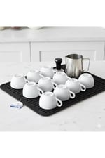 40X30 Cm Bar Lastiği Silikon Kahve Makinesi Pedi Tamper Ve Bulaşık Kurutma Matı Bulaşık Pedi - Siyah