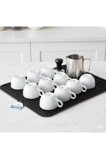 40X30 Cm Bar Lastiği Silikon Kahve Makinesi Pedi Tamper Ve Bulaşık Kurutma Matı Bulaşık Pedi - Siyah