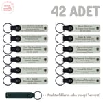 42'li Hatıra Deri Anahtarlık Yeni Doğan Bebek, Tek Ebat, MH-KAN8548X42, Beyaz & Lacivert, üniseks-bebek