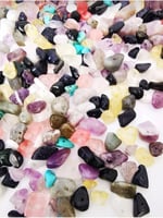 (4454) Doğaltaş Kırıktaş Mix Doğal Taş Delikli (50 gram) RENKLİ Tek Ebat