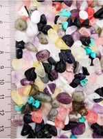 (4455) Doğaltaş Kırıktaş Mix Doğal Taş Delikli (100 gram) RENKLİ Tek Ebat