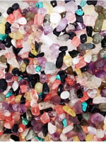 (4455) Doğaltaş Kırıktaş Mix Doğal Taş Delikli (100 gram) RENKLİ Tek Ebat
