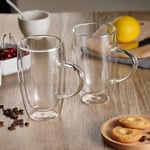 450 ml Çift Cidarlı Şeffaf Cam Kupa – Isıya Dayanıklı, Sıcak ve Soğuk İçeceklere Uygun, Şık ve Dayanıklı Borosilikat Cam Bardak