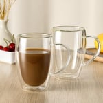 450 ml Çift Cidarlı Şeffaf Cam Kupa – Isıya Dayanıklı, Sıcak ve Soğuk İçeceklere Uygun, Şık ve Dayanıklı Borosilikat Cam Bardak