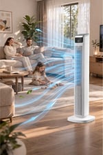 45W Akıllı Kule Fan Vantilatör | 3 Kademeli | Uzaktan Kumandalı | LED Dokunmatik | 43 inç