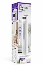 45W Akıllı Kule Fan Vantilatör | 3 Kademeli | Uzaktan Kumandalı | LED Dokunmatik | 43 inç