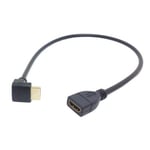 4666 Hdmi Dişi Erkek Uzatma 90 Derece Dirsek Kablosu 0.5 Metre
