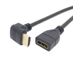 4666 Hdmi Dişi Erkek Uzatma 90 Derece Dirsek Kablosu 0.5 Metre