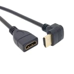 4666 Hdmi Dişi Erkek Uzatma 90 Derece Dirsek Kablosu 0.5 Metre