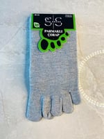 4'lü Bambu Parmaklı Mantar Önleyici Kokulu Gri Unisex Set Çorap Tek Beden
