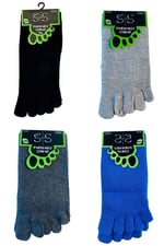 4'lü Bambu Parmaklı Mantar Önleyici Kokulu Gri Unisex Set Çorap Tek Beden