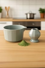 4lü Matcha Set Kase Kaşık Whisk Tutucu Bambu Whisk Çırpıcı ve Bambu Kaşık mt248