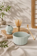 4lü Matcha Set Kase Kaşık Whisk Tutucu Bambu Whisk Çırpıcı ve Bambu Kaşık mt248