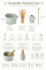 4lü Matcha Set Kase Kaşık Whisk Tutucu Bambu Whisk Çırpıcı ve Bambu Kaşık mt248